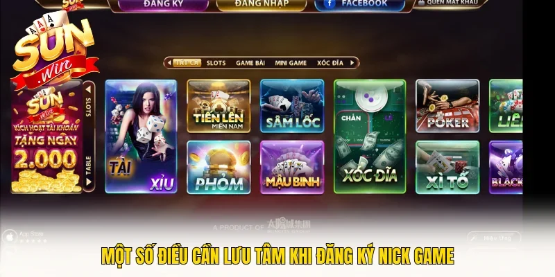 Một số điều cần lưu tâm khi đăng ký nick game